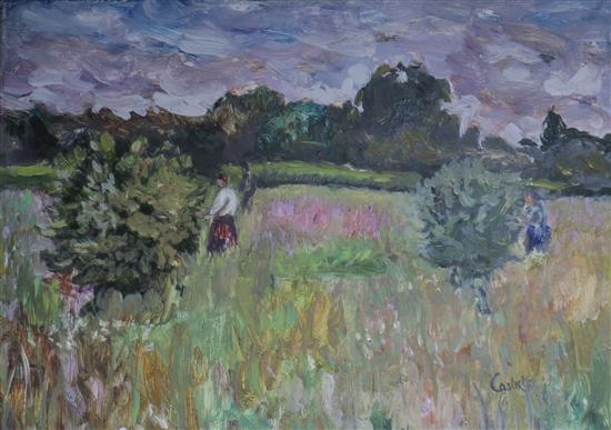 Carlisle Figures in a meadow 35 x 45cm